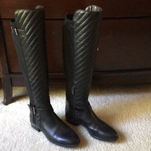 Tall black quilted riding boots from Vince Camuto